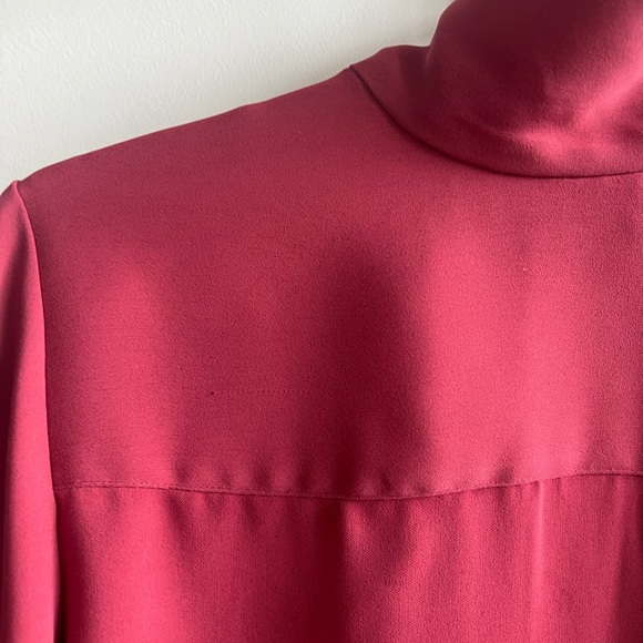 Aritzia Pink Silk Long Sleeve Blouse, Size XS - Picture 5 of 8